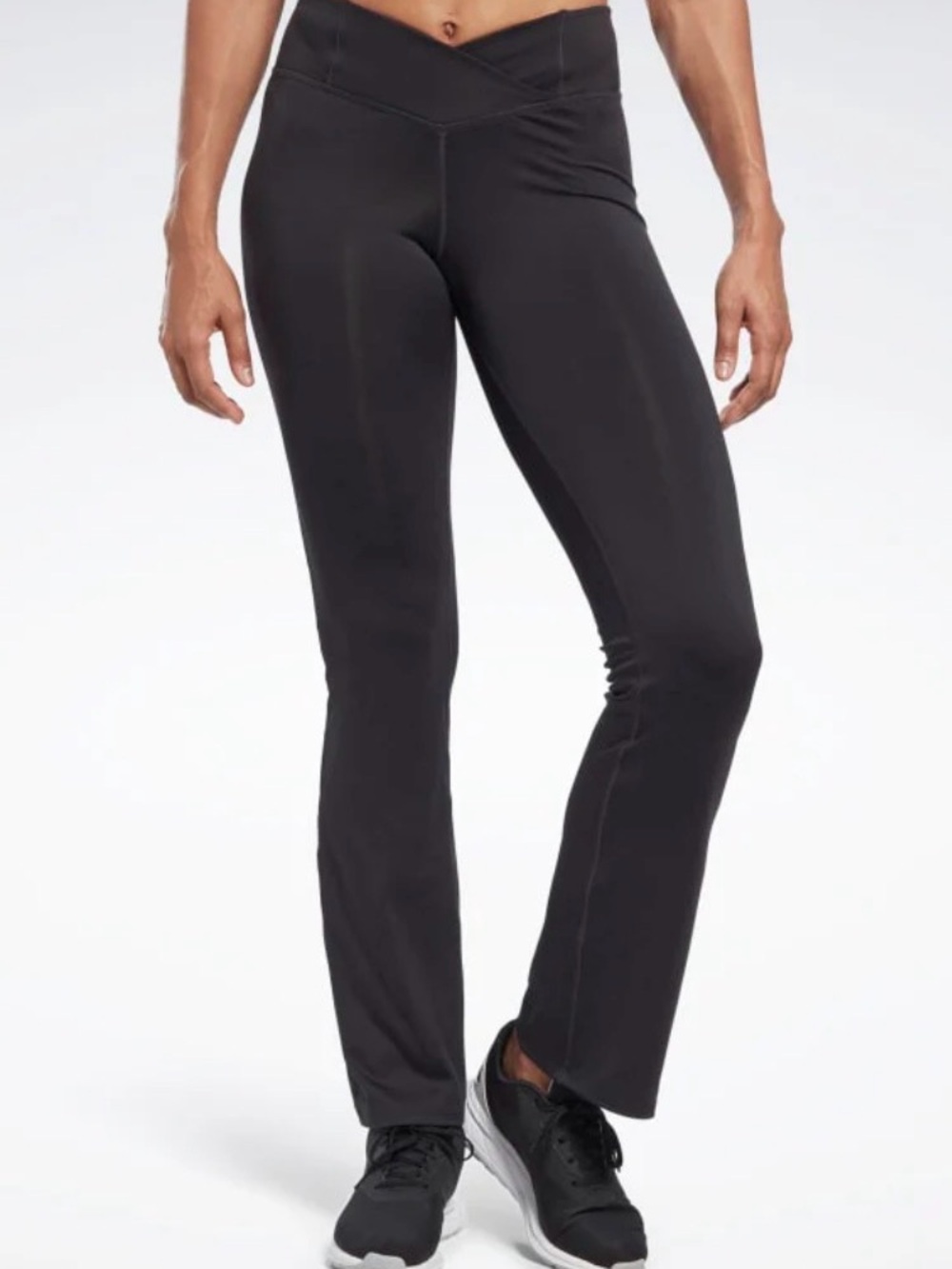Black Boot-Cut Active Pants with Flattering Waistband - Picture 2 of 3